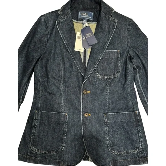 🕶️ Polo Ralph Lauren Cotton Denim Single-Breasted Blazer – Size 4 – NWT 🕶️ - Picture 8 of 12